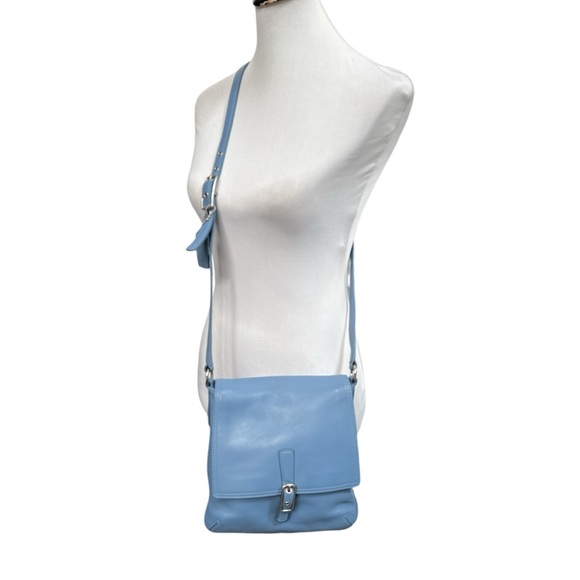 Coach Vintage Legacy Slim Flap Crossbody Vintage Glacier Blue Leather - Picture 1 of 11